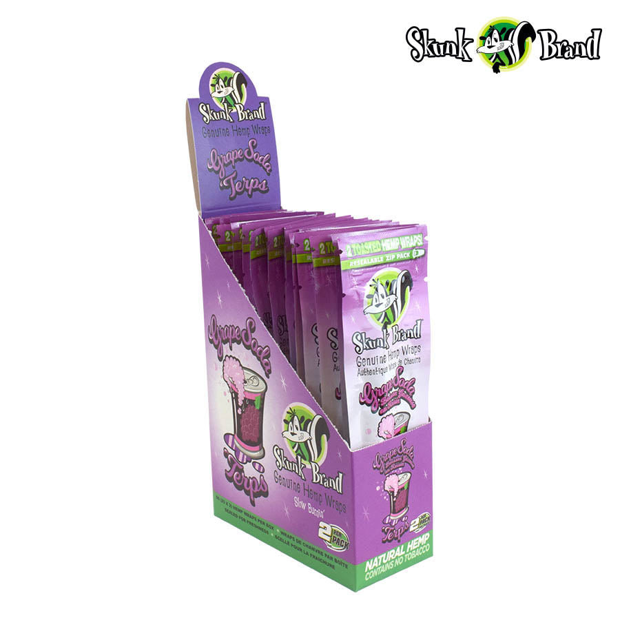 Skunk Terp Enhanced Hemp Wraps | Grape Soda | 25 Pack Box