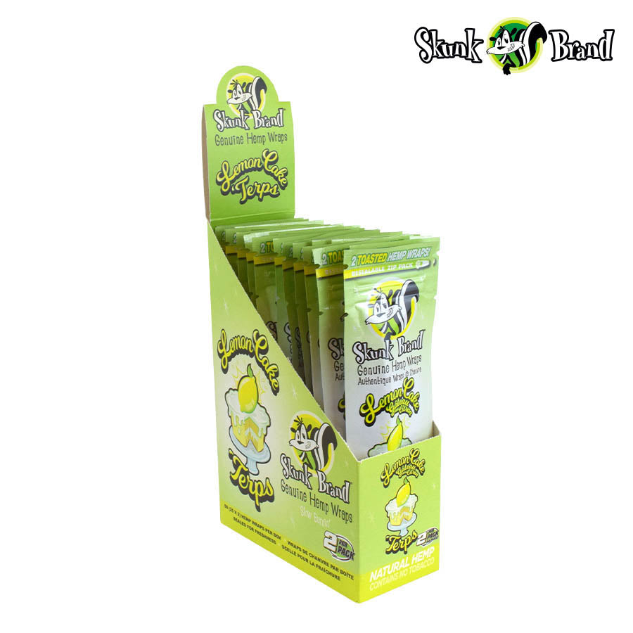 Skunk Terp Enhanced Hemp Wraps | Lemon Cake | 25 Pack Box