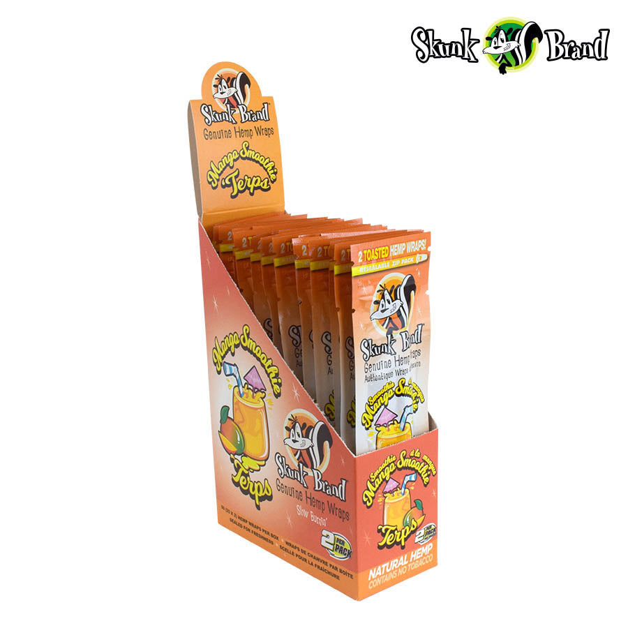 Skunk Terp Enhanced Hemp Wraps | Mango Smoothie | 25 Pack Box