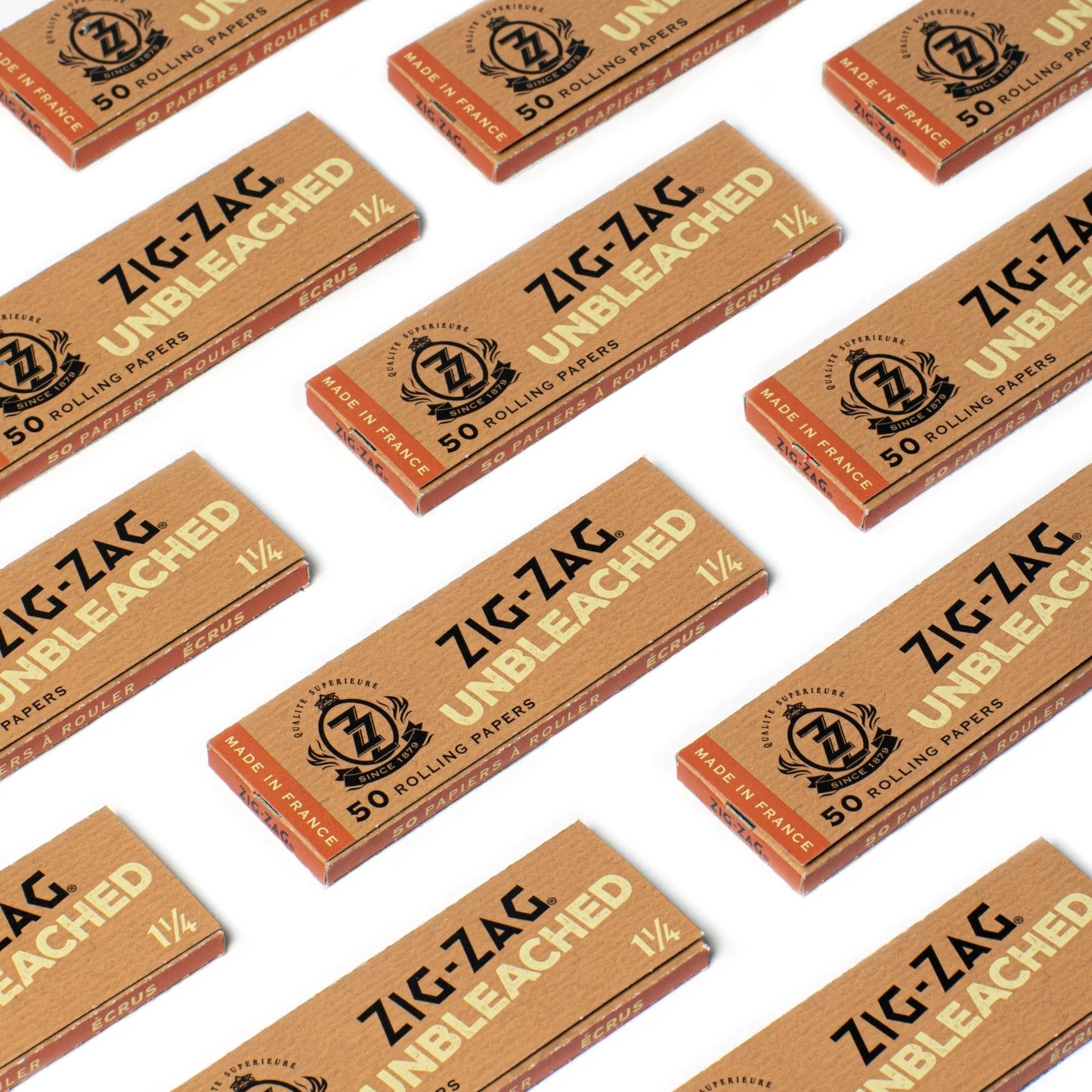 Zig Zag Unbleached Slow Burning Rolling Papers | Size: 1 1/4 | 25 Pack Box