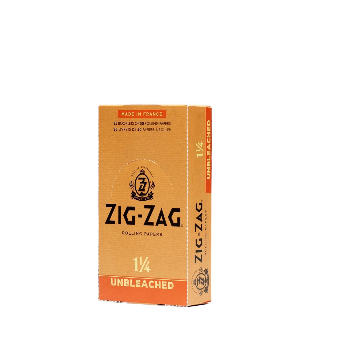 Zig Zag Unbleached Slow Burning Rolling Papers | Size: 1 1/4 | 25 Pack Box