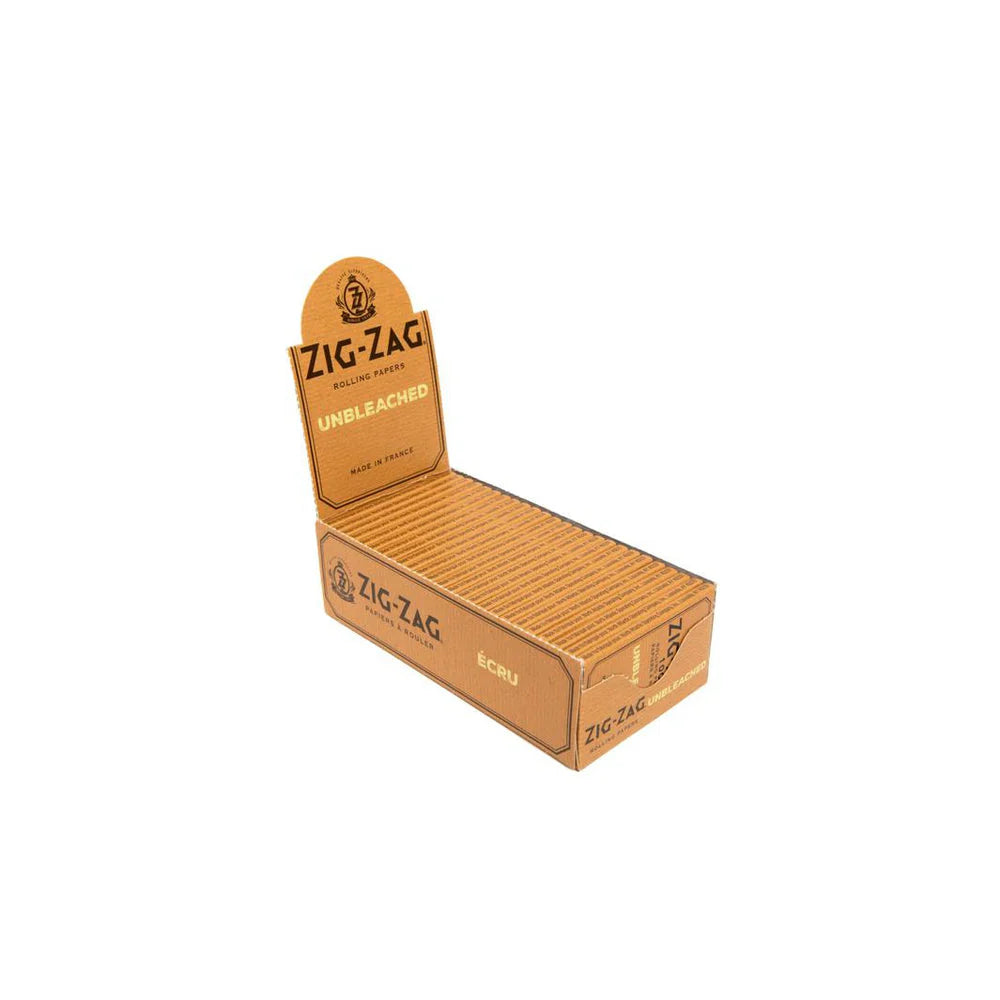 Zig Zag Unbleached Rolling Papers | Size: Single Wide Double Window | 25 Pack Box