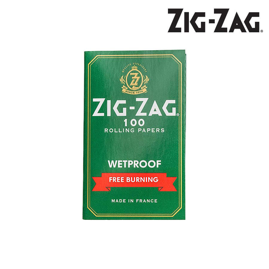 Zig Zag Green Kutcorners Wetproof Free Burning Rolling Papers | Size: Single Wide Double Window | 25 Pack Box