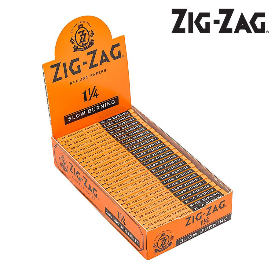 Zig Zag Orange Slow Burning Rolling Papers | Size: 1 1/4 | 25 Pack Box