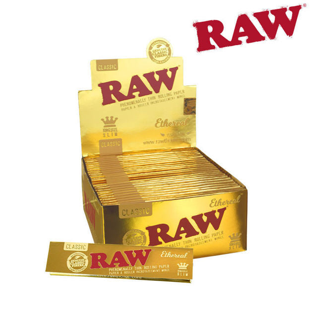 RAW Ethereal Rolling Papers | Size: King Size Slim | 50 Pack Box