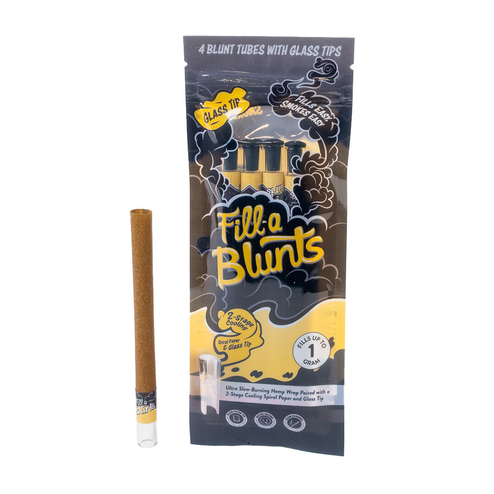 Fill-a Blunts | 1 Gram | King Size Pre-Rolled Blunt Tubes | Glass Filter Tips | 15 Pack Box