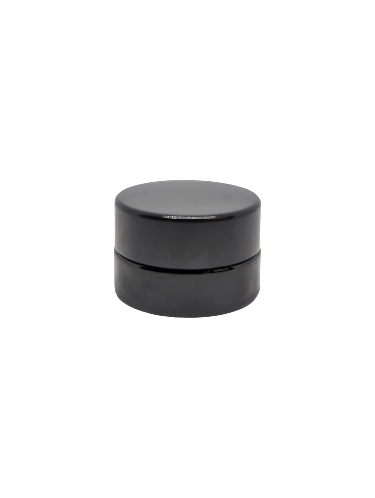 3ml Round Glass Shoulderless Screw Top Jars | Black Glass, Black Lid | 250pc Carton
