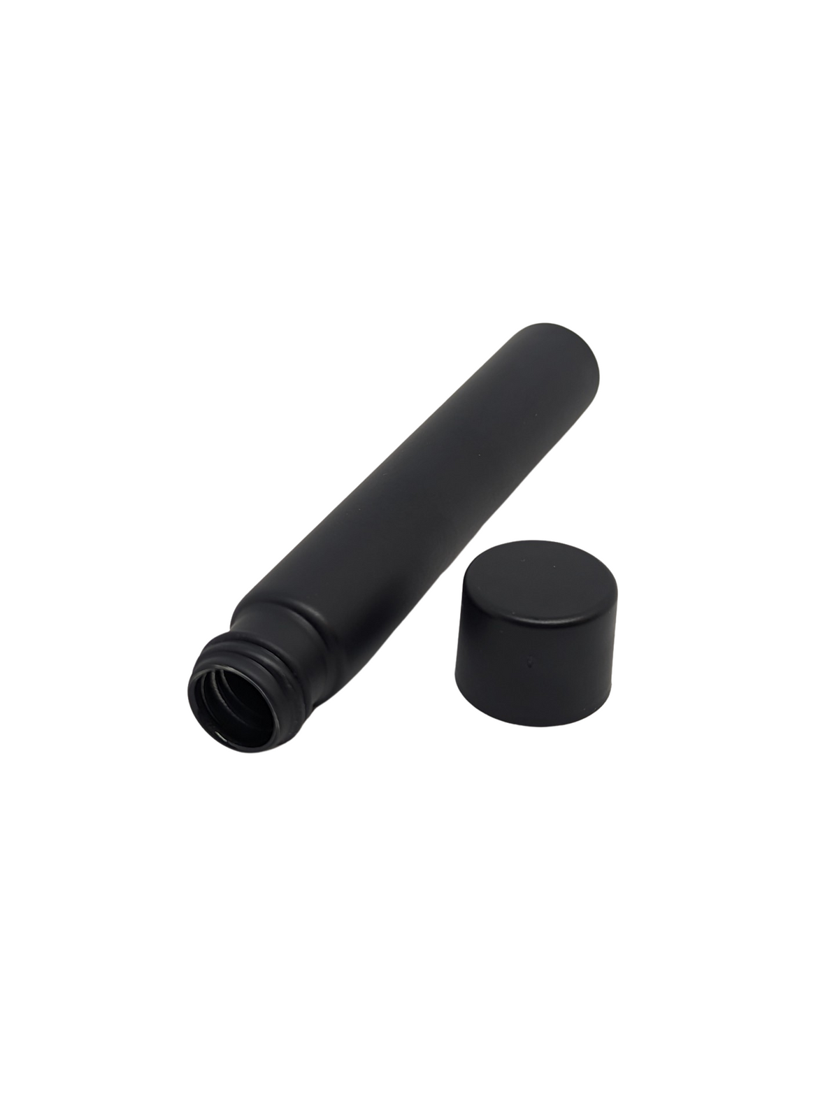 Glass Pre-Roll Tube w/ CR Screw Cap | 115mm | Child Resistant | Matte Black | 100pc Carton