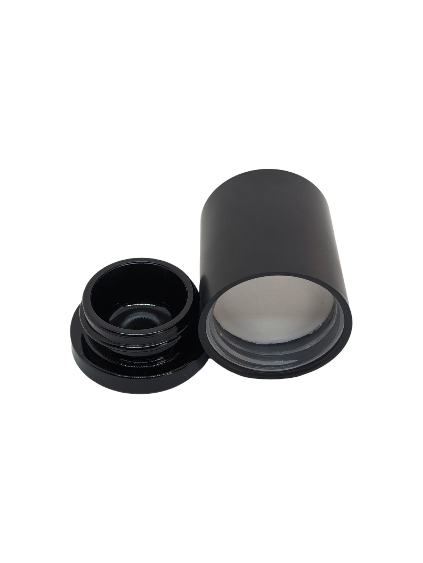 THE ROGUE | 9ml Round Glass Tall Shoulderless Screw Top Jars | Child Resistant Lid | Black Glass, Tall Black Lid | 250pc Carton