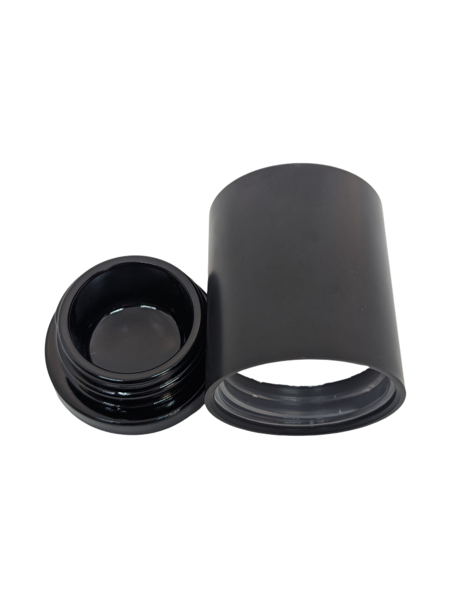 THE ROGUE | 9ml Round Glass Tall Shoulderless Screw Top Jars | Child Resistant Lid | Black Glass, Tall Black Lid | 250pc Carton