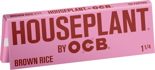 Houseplant by OCB Brown Rice Rolling Papers | Size: 1 1/4 | 24 Pack Box