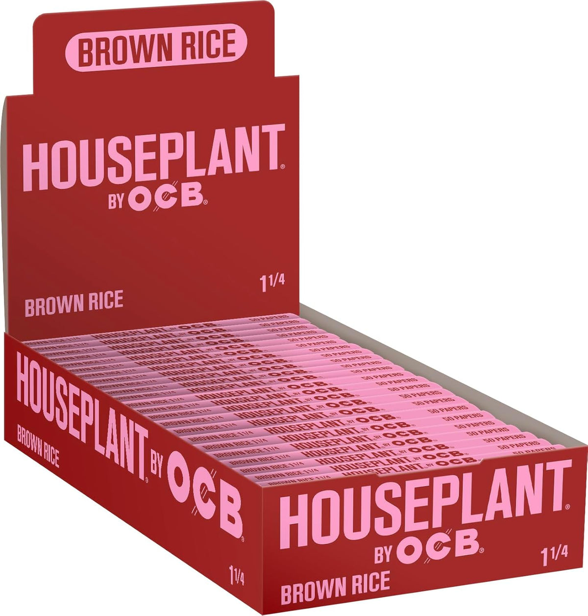 Houseplant by OCB Brown Rice Rolling Papers | Size: 1 1/4 | 24 Pack Box