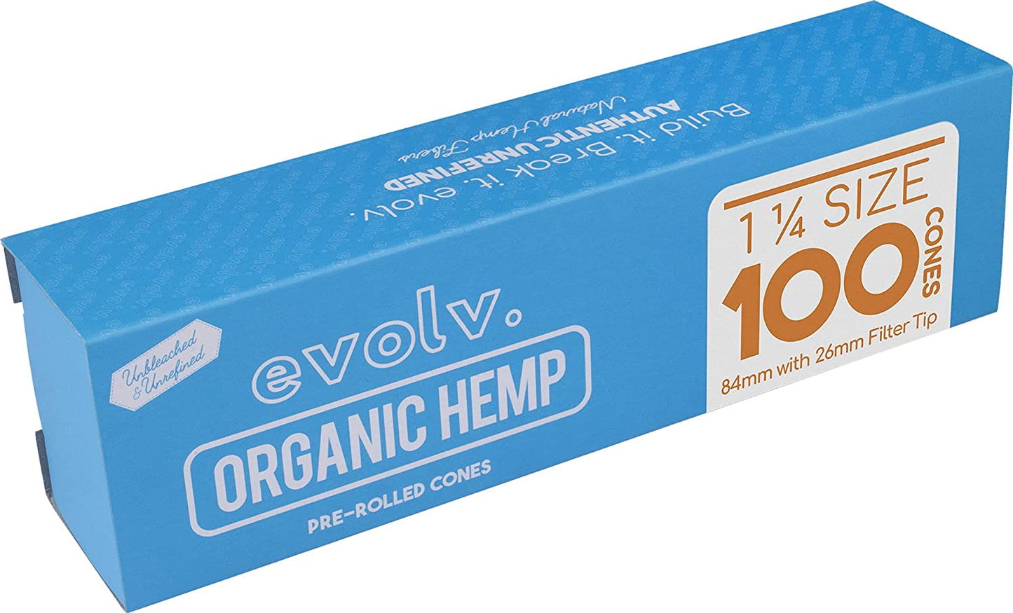EVOLV Organic Hemp Pre-Rolled Cones 1 1/4 | 100/Pack