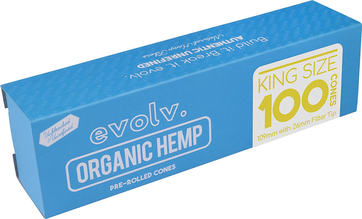 EVOLV Organic Hemp Pre-Rolled Cones | Size: King Size | 100/Pack