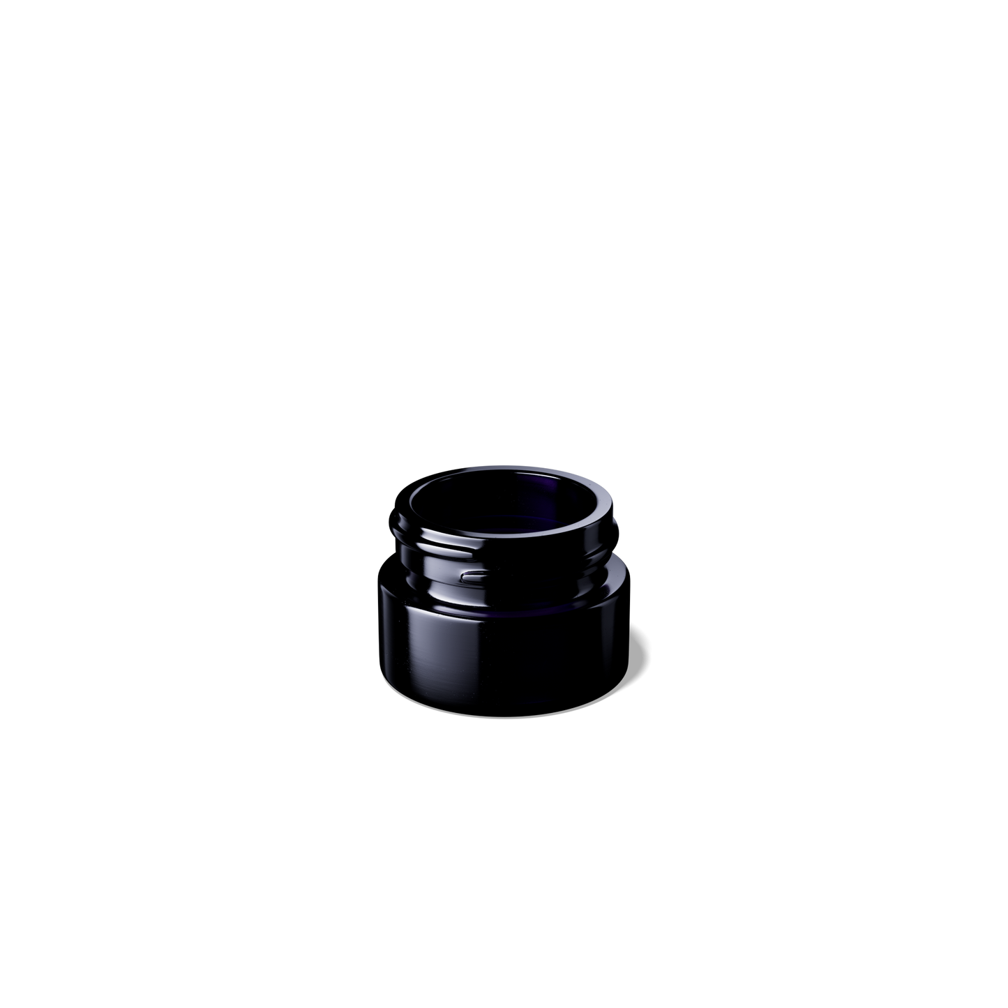 5ml HALO UltraViolet Glass Round Glass Standard Screw Top Jars | UV Glass w/ Semi-Gloss Black Lid | 350 Jar Case