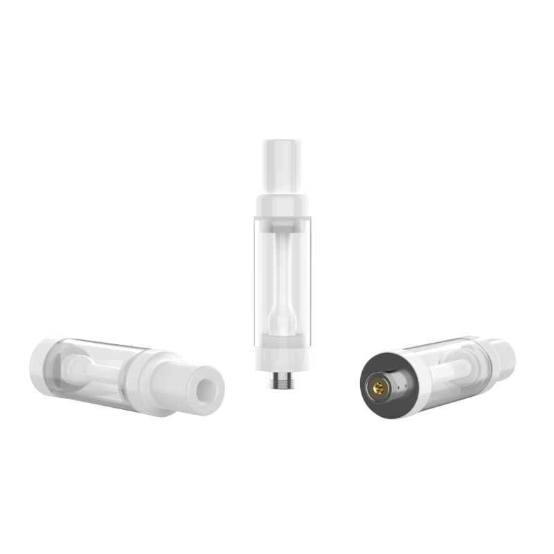 EVOLV 2.0ml Full Ceramic Core/ Glass Body Press-on Vaporizer Cartridge | White (HC Compliant) | 100 Pack