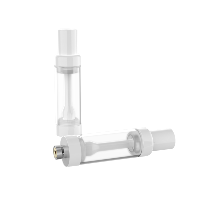 EVOLV 2.0ml Full Ceramic Core/ Glass Body Press-on Vaporizer Cartridge | White (HC Compliant) | 100 Pack