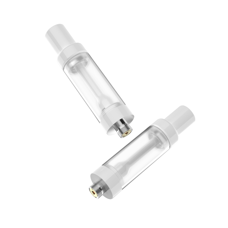EVOLV 2.0ml Full Ceramic Core/ Glass Body Press-on Vaporizer Cartridge | White (HC Compliant) | 100 Pack