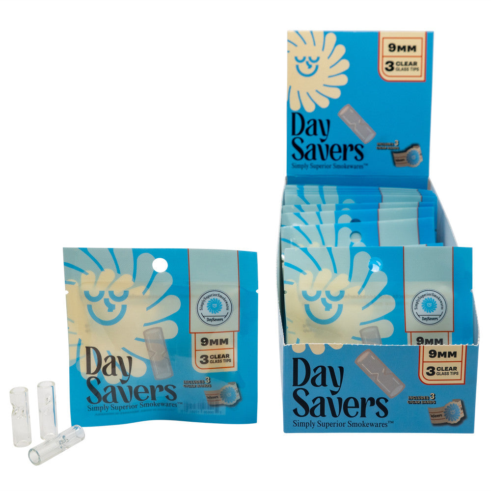 DaySavers | Glass Filter Tips | 9mm | 20 Pack Box
