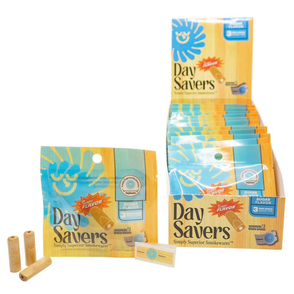 DaySavers | Sugar Flavor Wood Filter Tips | 9mm | 20 Pack Box