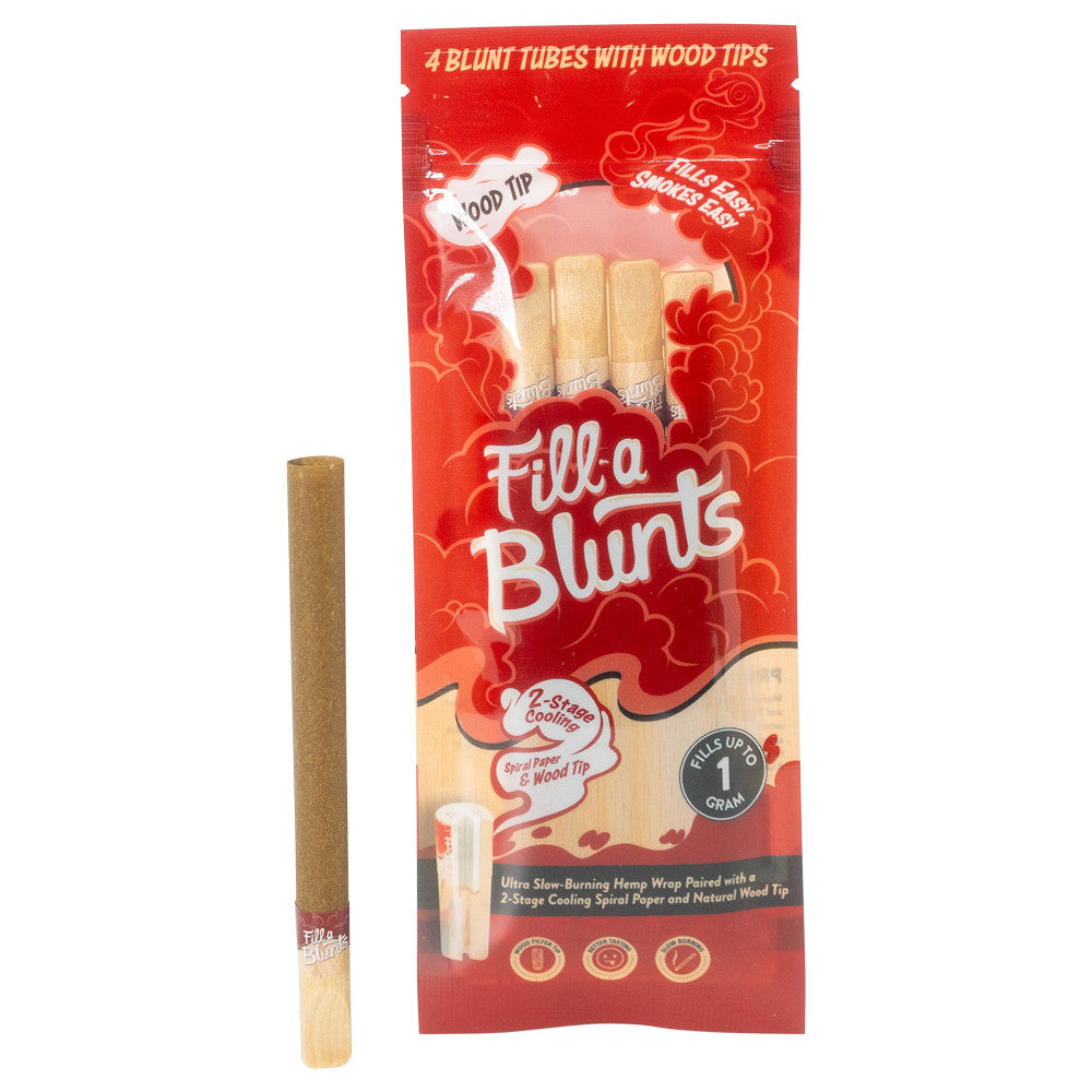 Fill-a Blunts | 1 Gram | King Size Pre-Rolled Blunt Tubes | Wood Filter Tips | 15 Pack Box