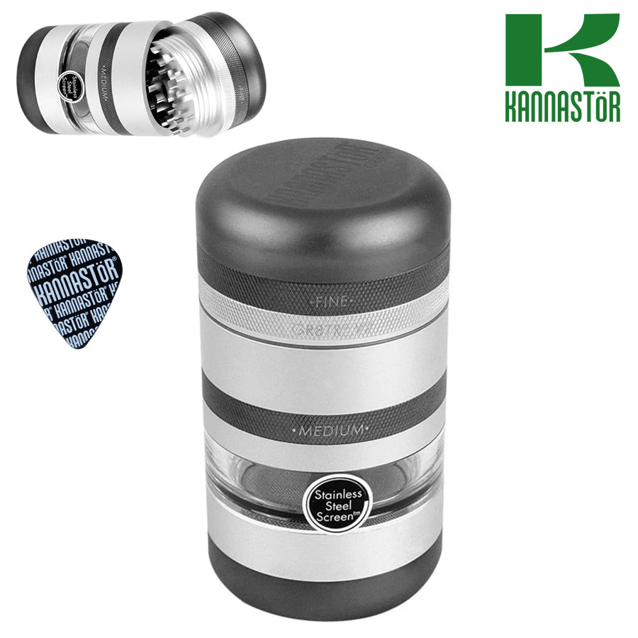 KANNASTÖR GR8TR V2 Series Jay Body Grinder | 8 Piece | 2.125″ | Matte Silver