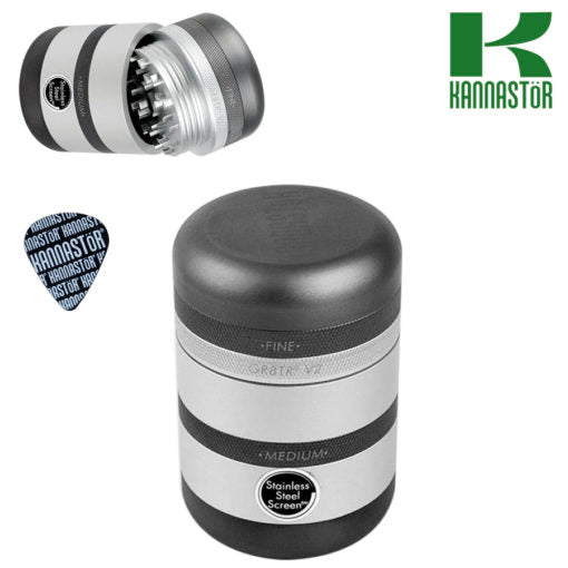 KANNASTÖR GR8TR V2 Series Solid Body Grinder | 7 Piece | 2.125″ Silver