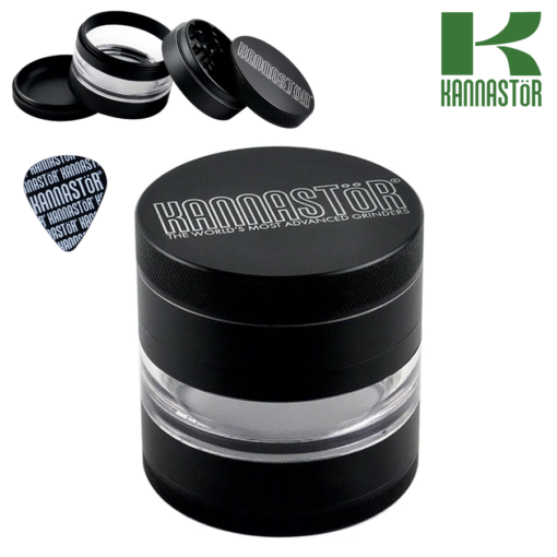 KANNASTÖR Solid Top & Jar Body Grinder | 4 Piece | 2.5" Black