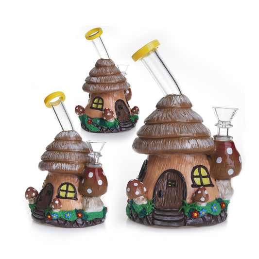 7" Hobbit House Water Pipe Bubbler Bong w/ Showerhead Perc | PhoenixStar Glass