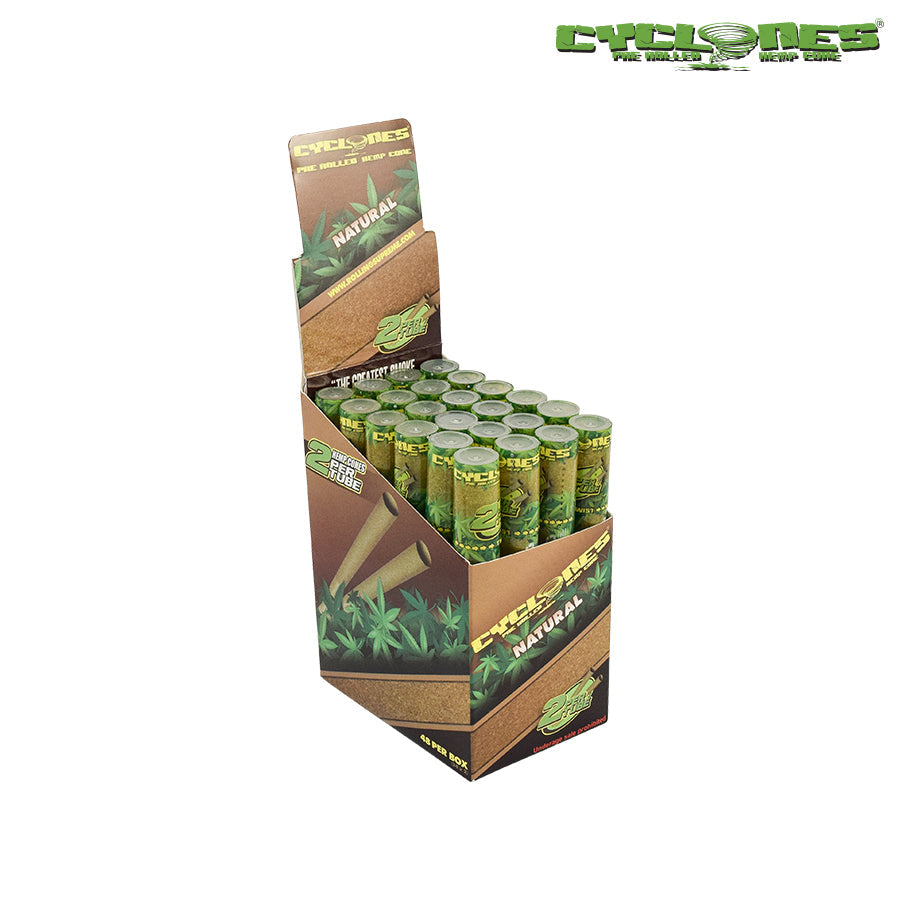 Cyclones Pre-Rolled Hemp Cones | Natural Flavour | 48 Cone Box