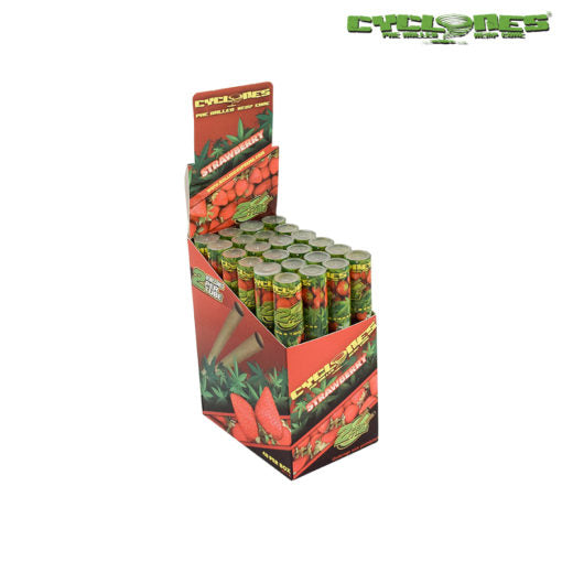 Cyclones Pre-Rolled Hemp Cones | Strawberry Flavour | 48 Cone Box