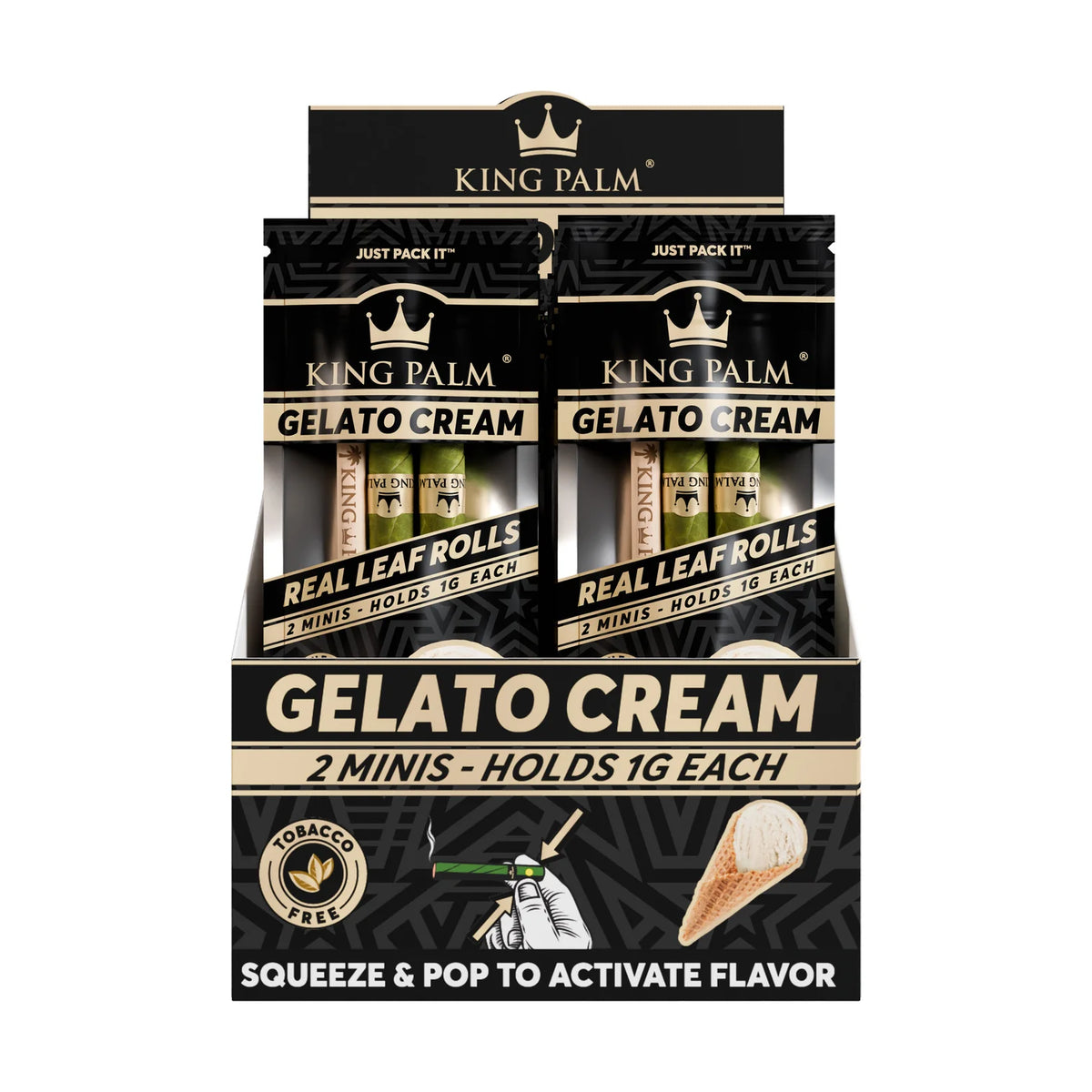 King Palm Wraps | Mini Pre-Rolled Cones | Gelato Cream | 20 Pack Box