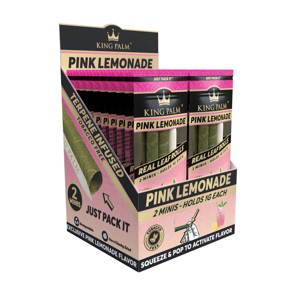 King Palm Wraps | Mini Pre-Rolled Cones | Pink Lemonade | 20 Pack Box
