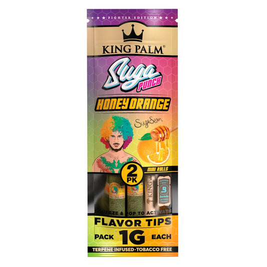 King Palm Wraps | Mini Pre-Rolled Cones | Suga Punch Honey Orange | 20 Pack Box