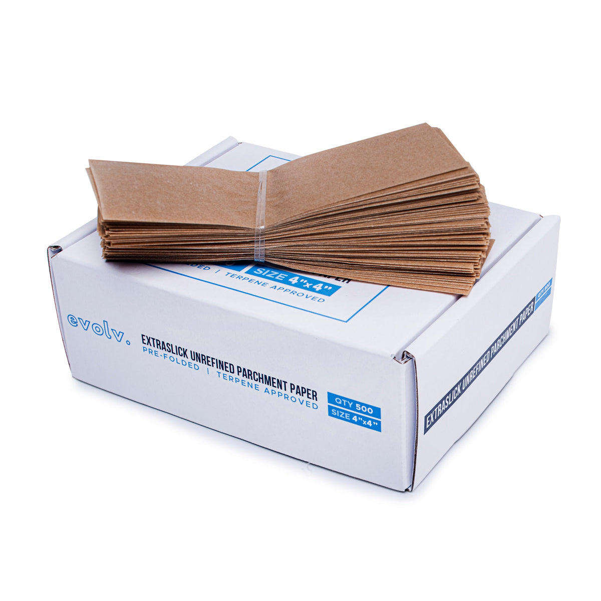 box of parchment squares for cannabis