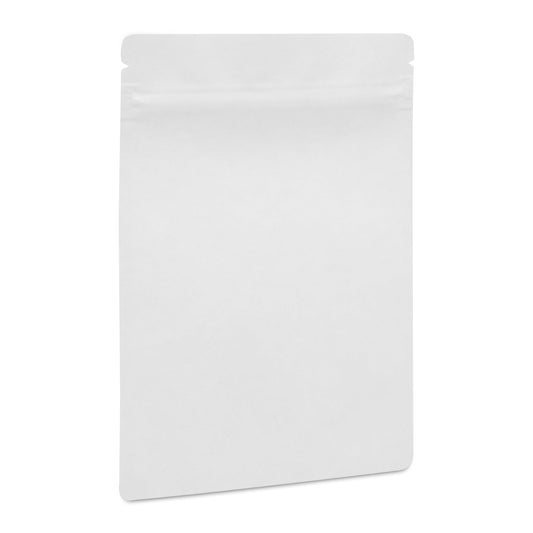 Matte White Mylar 1g Bag | Tamper Evident | 100pc Pack