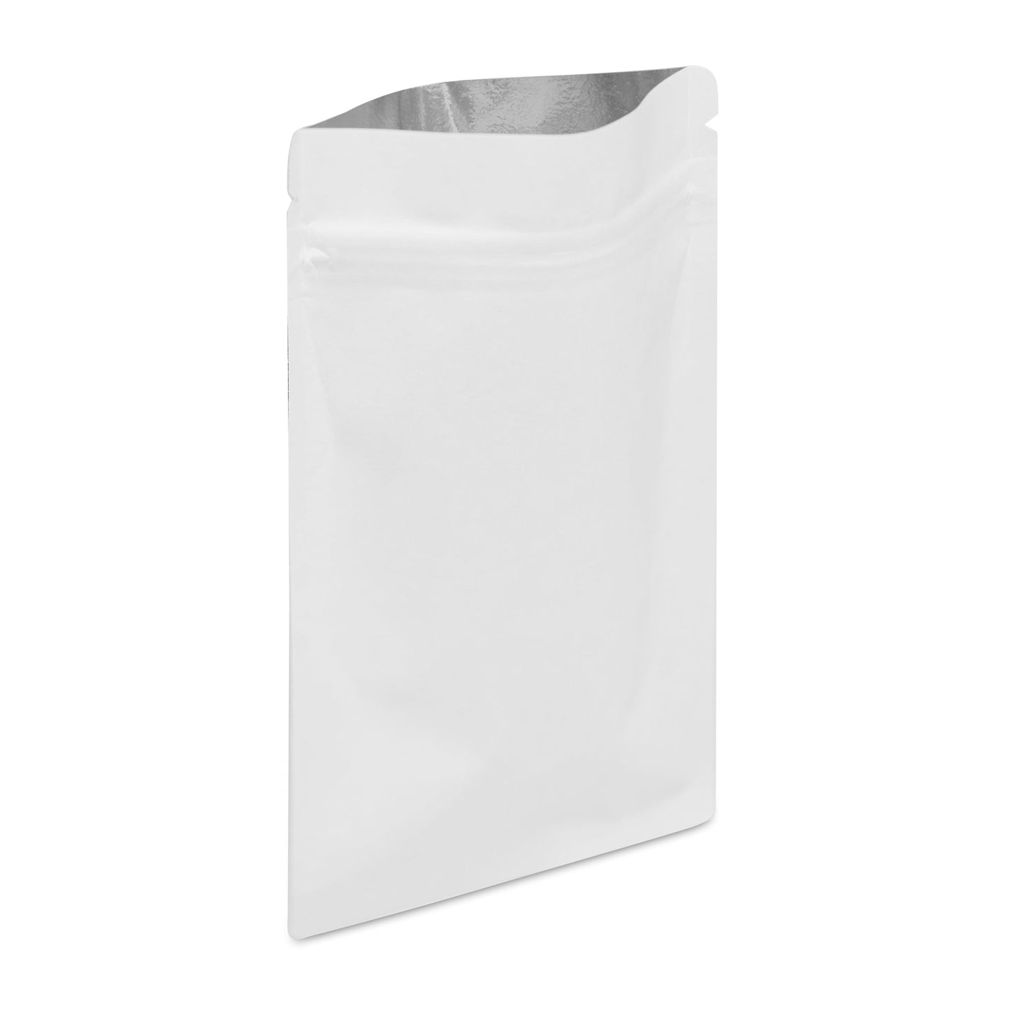 Matte White Mylar 28g Bag | Tamper Evident | 100pc Pack