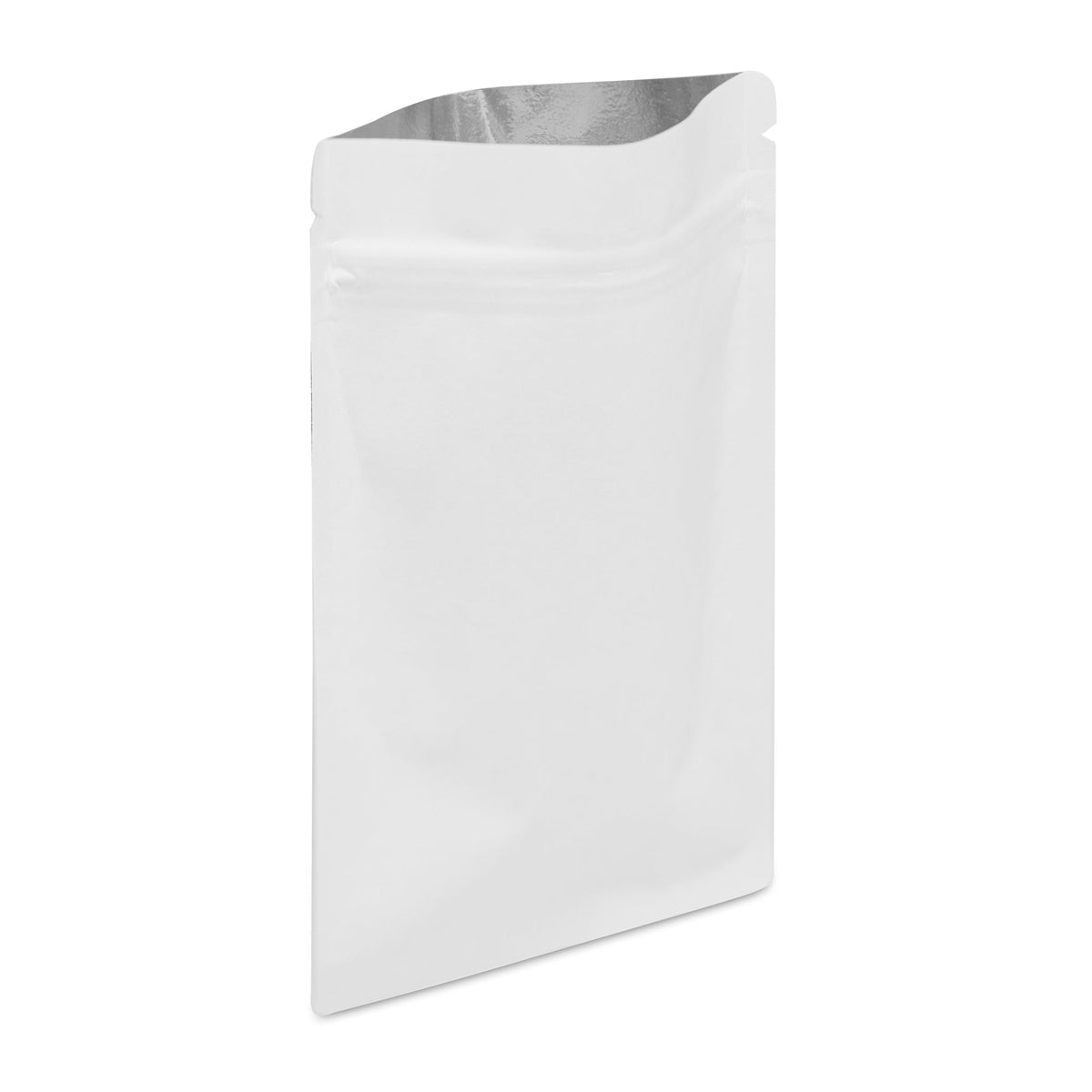 Matte White Mylar 3.5g Bag | Tamper Evident | 100pc Pack