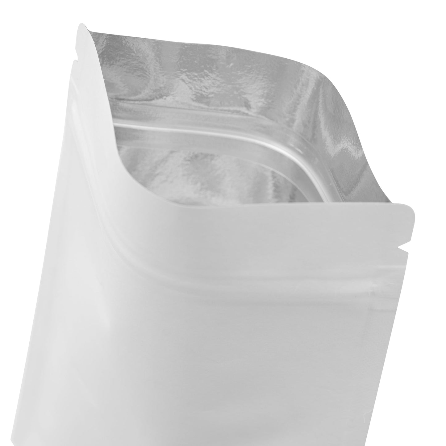 Matte White Mylar 14g Bag | Tamper Evident | 100pc Pack