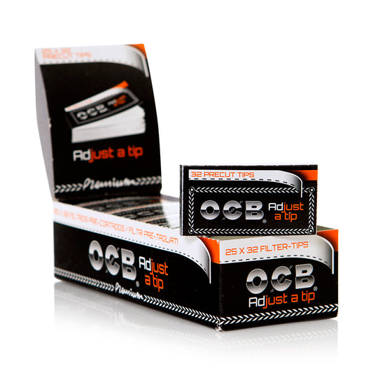 OCB Pre-cut Adjustable Filter Tips | Perforated Tips | 25 Pack Box