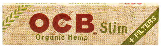 OCB Organic Hemp Rolling Papers | Size: King Size Slim + Filters | 32 Pack Box