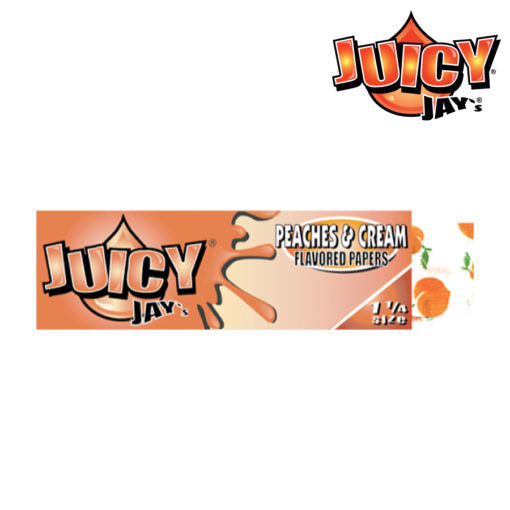 Juicy Jay's Peaches & Cream Rolling Papers | Size: 1 1/4 | 24 Pack Box