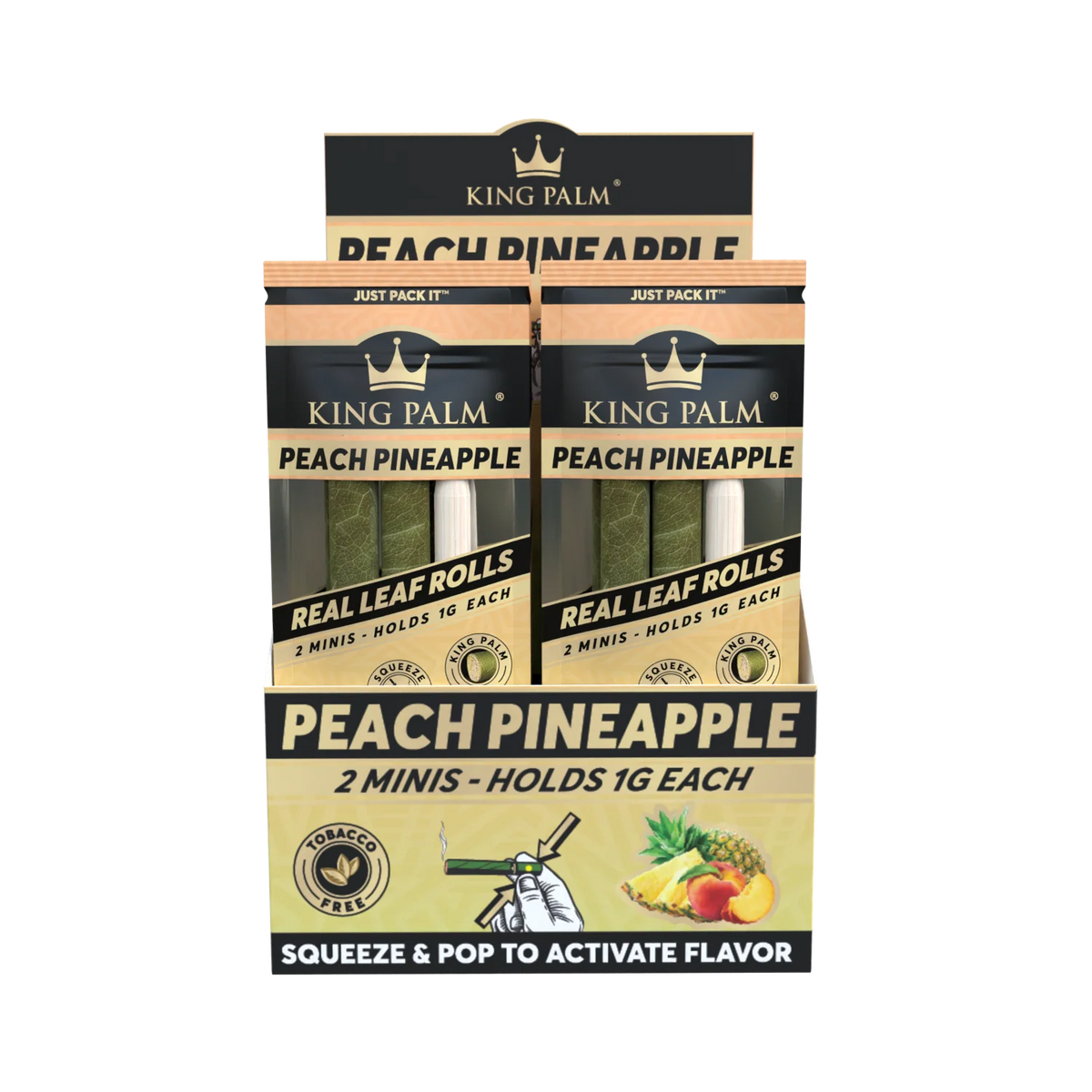 King Palm Wraps | Mini Pre-Rolled Cones | Peach Pineapple | 20 Pack Box