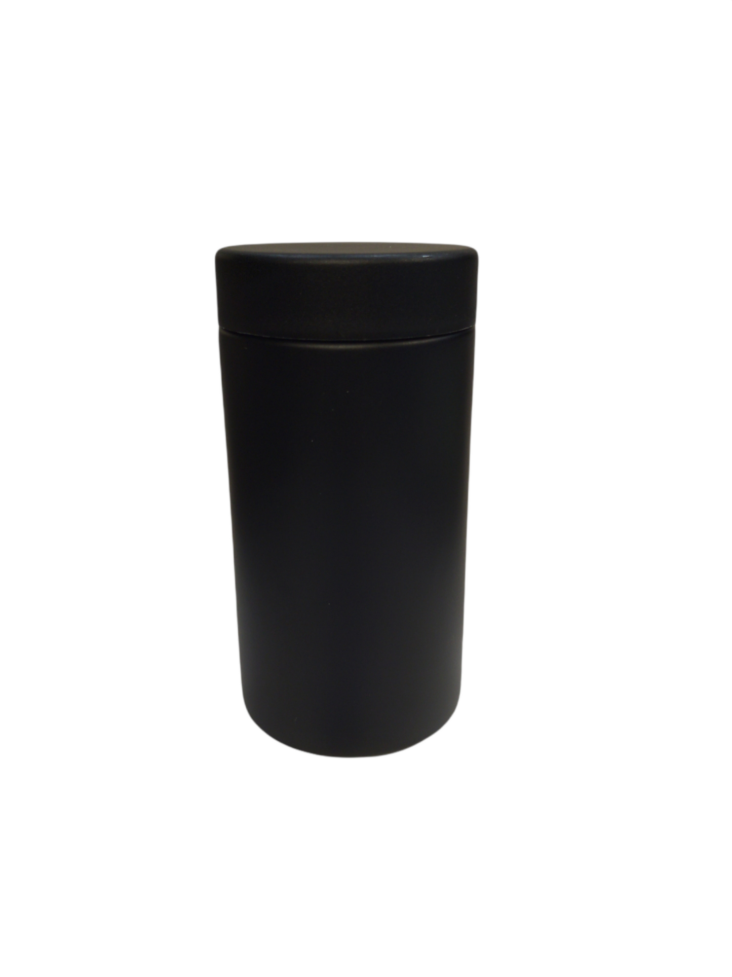 18 oz Child Resistant Glass Jar | Matte Black Jar w/ Black Plastic Screw Lid | 24pc Carton