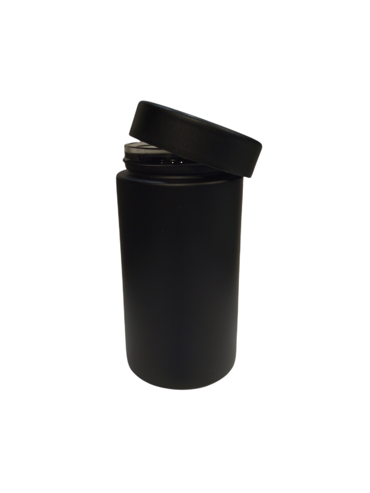 6 oz Child Resistant Glass Jar | Matte Black Jar w/ Black Plastic Screw Lid | 80pc Carton