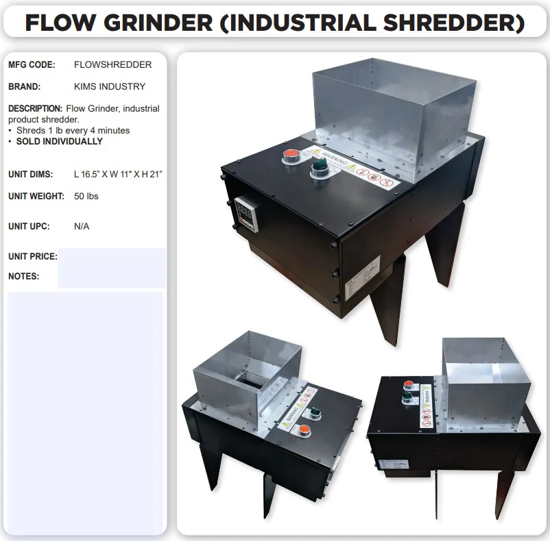 RAW Flow Shredder Commercial Pre-Roll Grinder