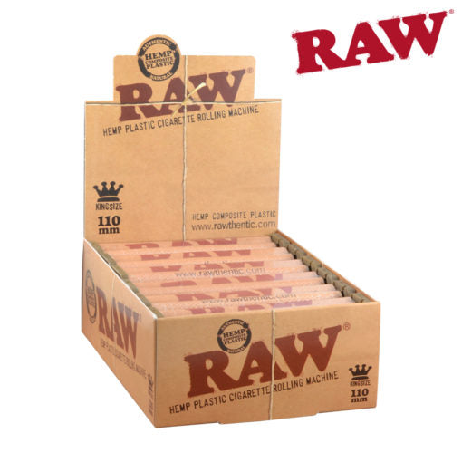 RAW 110mm Hemp Plastic Cigarette Rolling Machine | 12 Pack Box