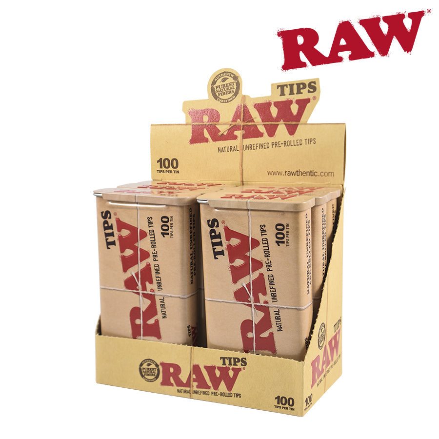 RAW Tips | Pre-Rolled Tips in Tin Case | 600 Tip Packs | 6 Pack Box
