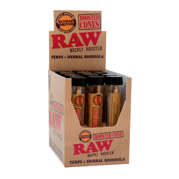 RAW Rocket Booster Cone w/ Cannabinoid Hactivators | Sundae Driver | King Size | 12 Pack Box