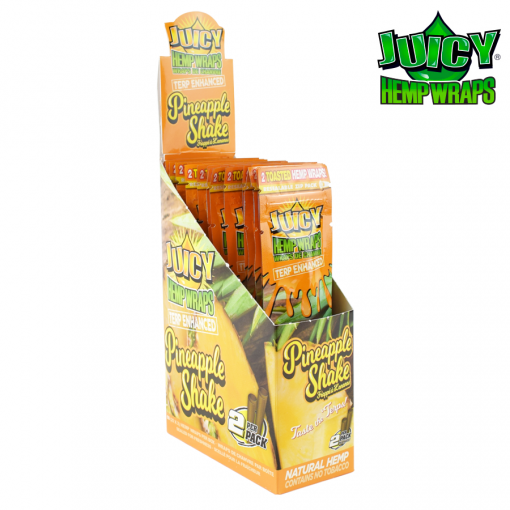 Juicy Terp Enhanced Hemp Wraps | Pineapple Shake | 50 Wrap Box